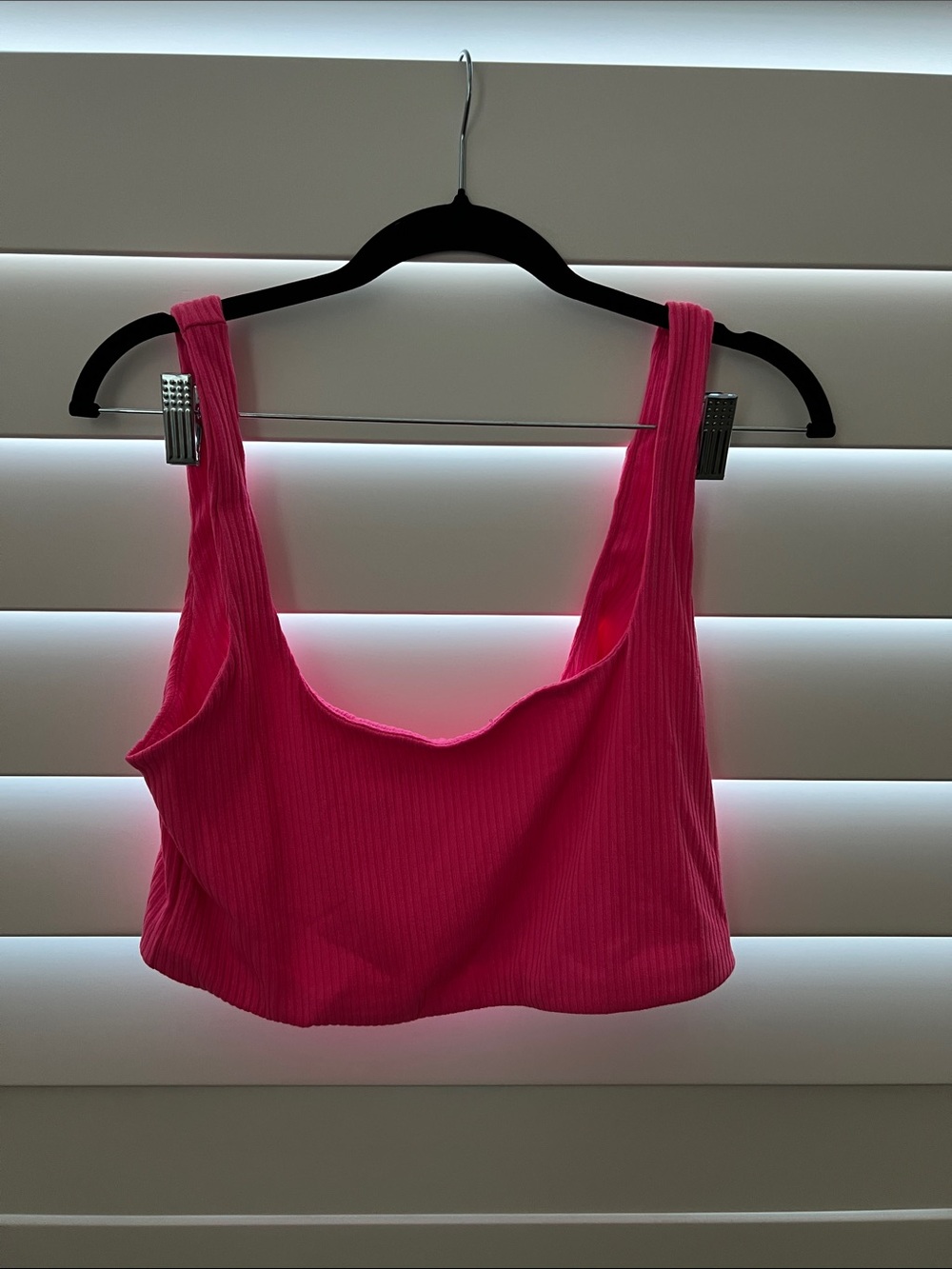 Show me your mumu Ribbed Scoop Crop Tank Top - Pink XXL